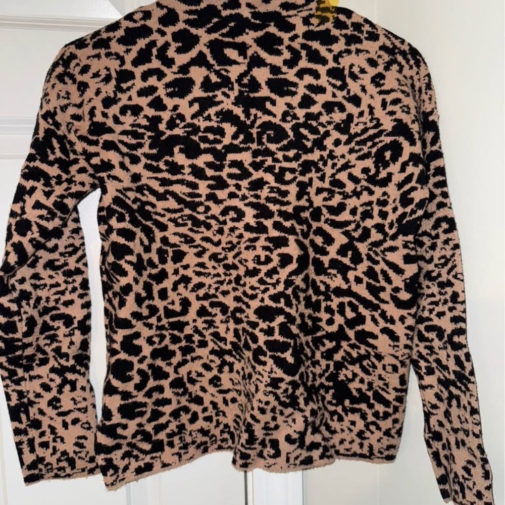 Leopard Print Cowl Neck Sweater